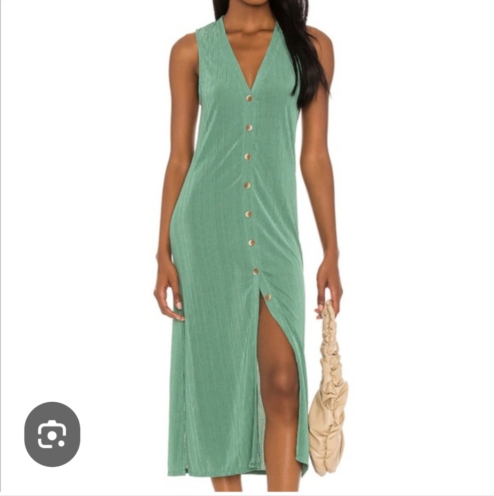 Zara Green Sleeveless Knitted Maxi Dress Size S